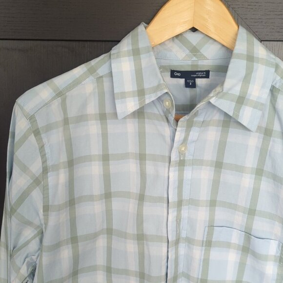 GAP Green Casual Button Down Shirt Lightweight Cotton - Size Small NWT - Picture 3 of 7